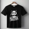 Chill Panda T-shirt with relaxed panda pointing one finger, no stress vibe graphic tee